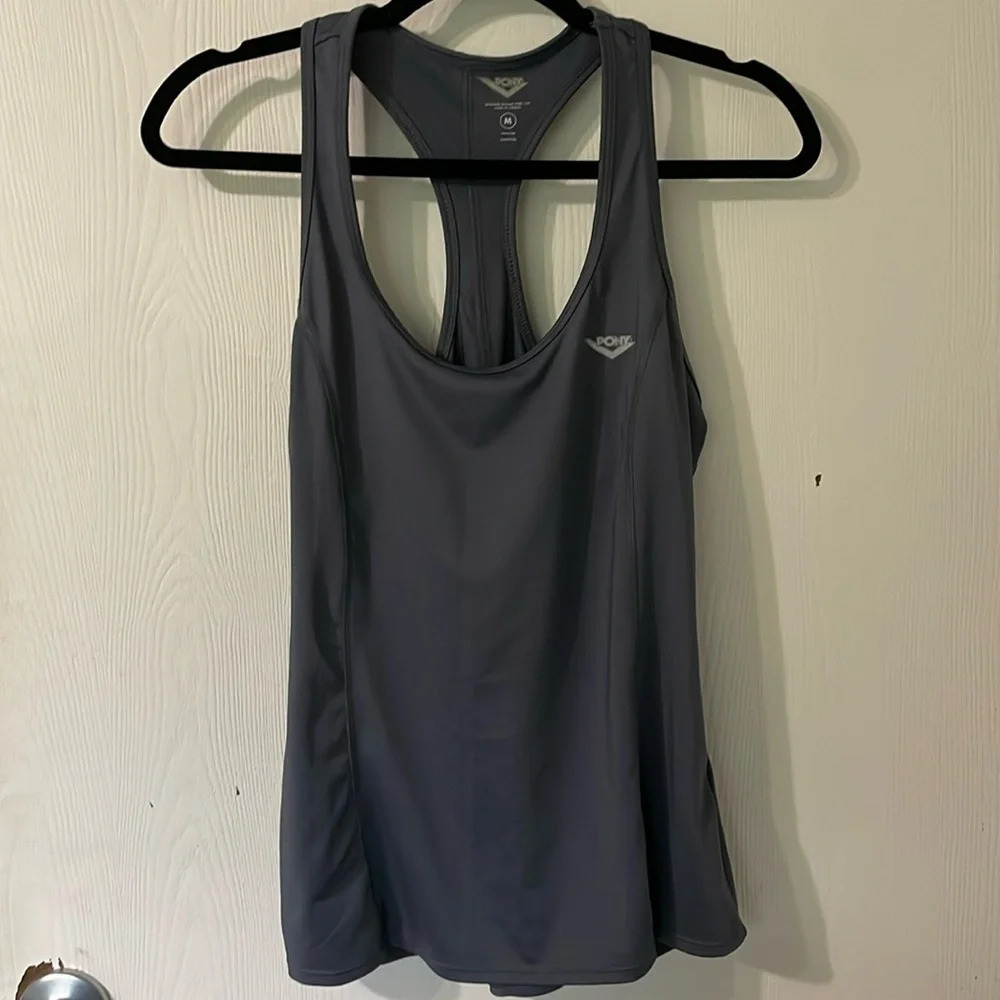 💰Pony razorback blue/grey workout tank size medium